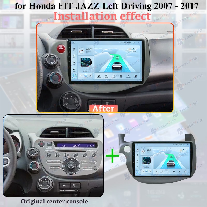 10 inch Car Radio for Honda Fit Jazz 2007 – 2014 Carplay Android Auto WIFI GPS