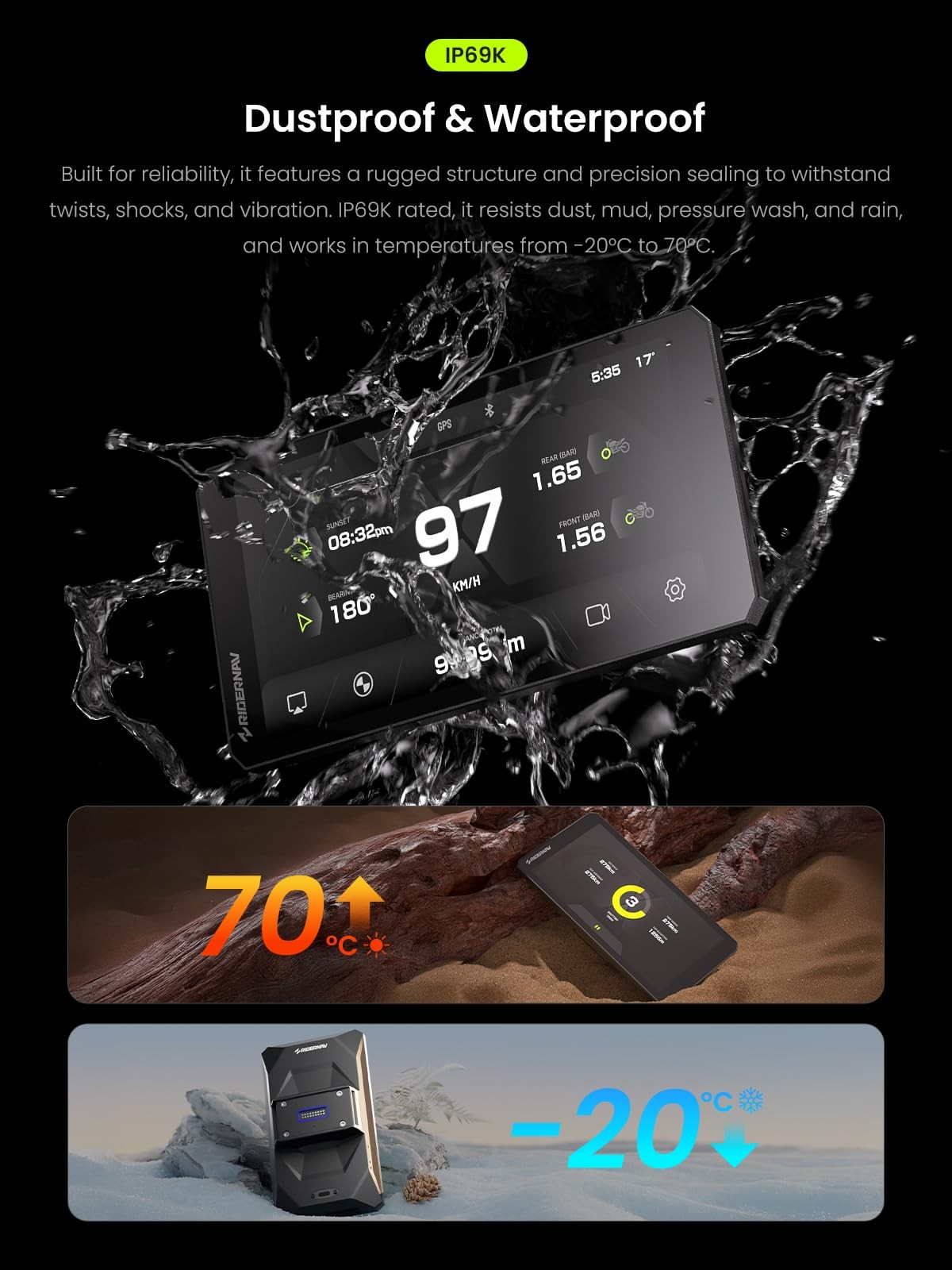 RiderNav R7M 7″ Wireless Motorcycle CarPlay & Android Auto for BMW Motorcycles