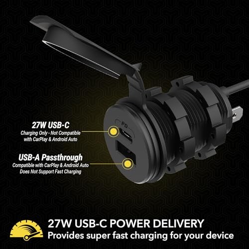 CPPDRLK-SP PowerVolt 27W Dash Port USB Dual Port 27W USB-C + USB-A Passthrough