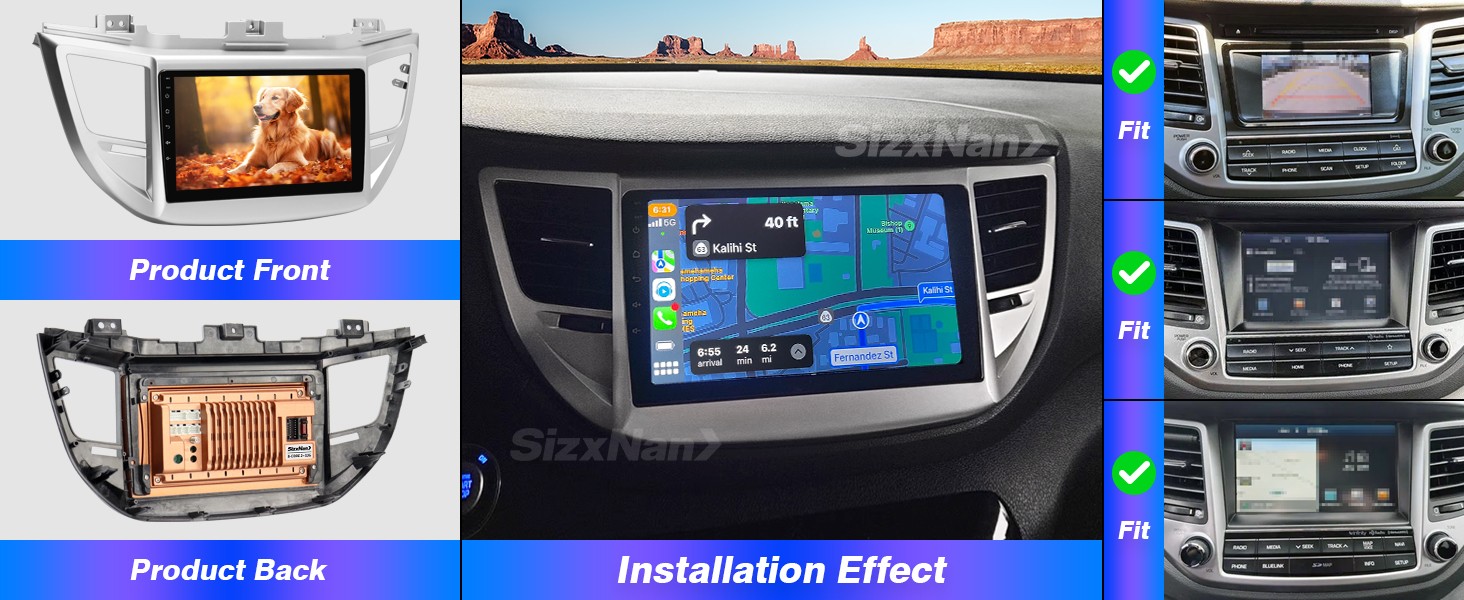 Car Stereo for Hyundai Tucson (2016–2018) , Wireless CarPlay & Android Auto 2+32