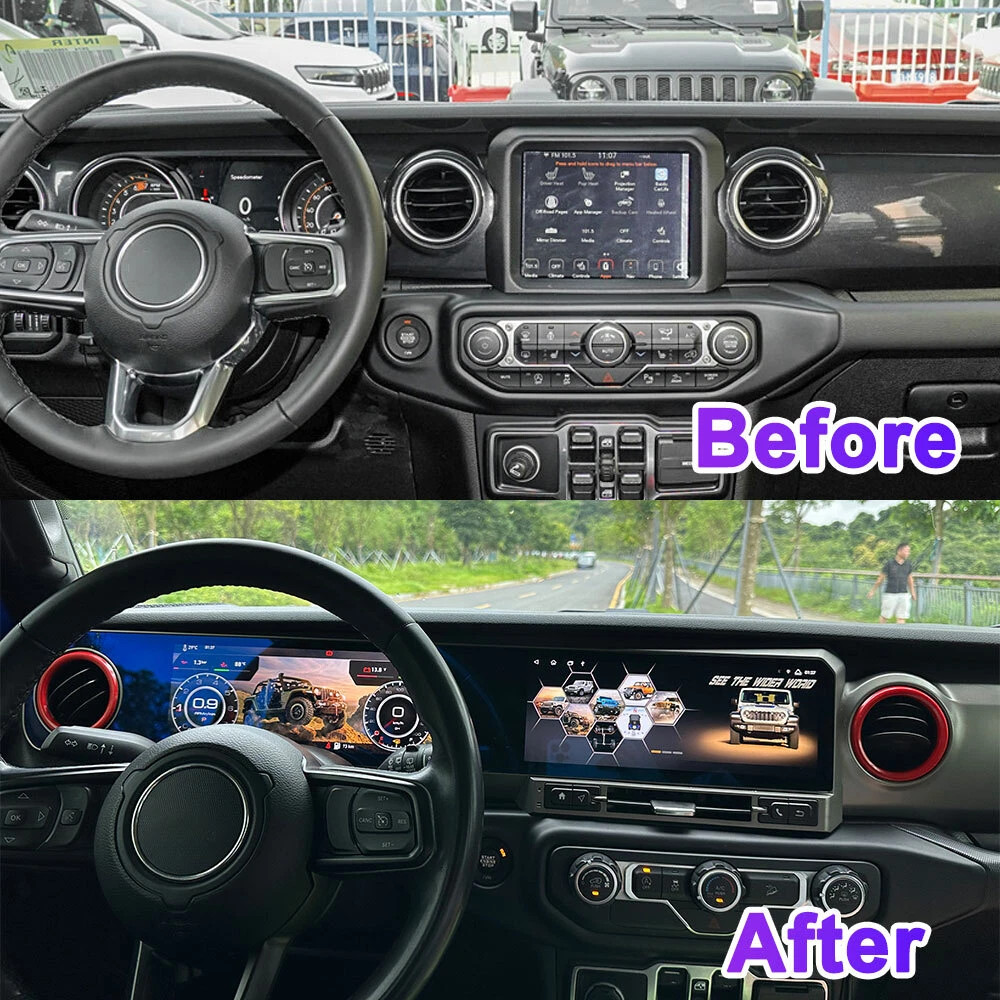 Strip screen Car Radio For Jeep Wrangler JL 2018-2022 Multimedia Player Stereo