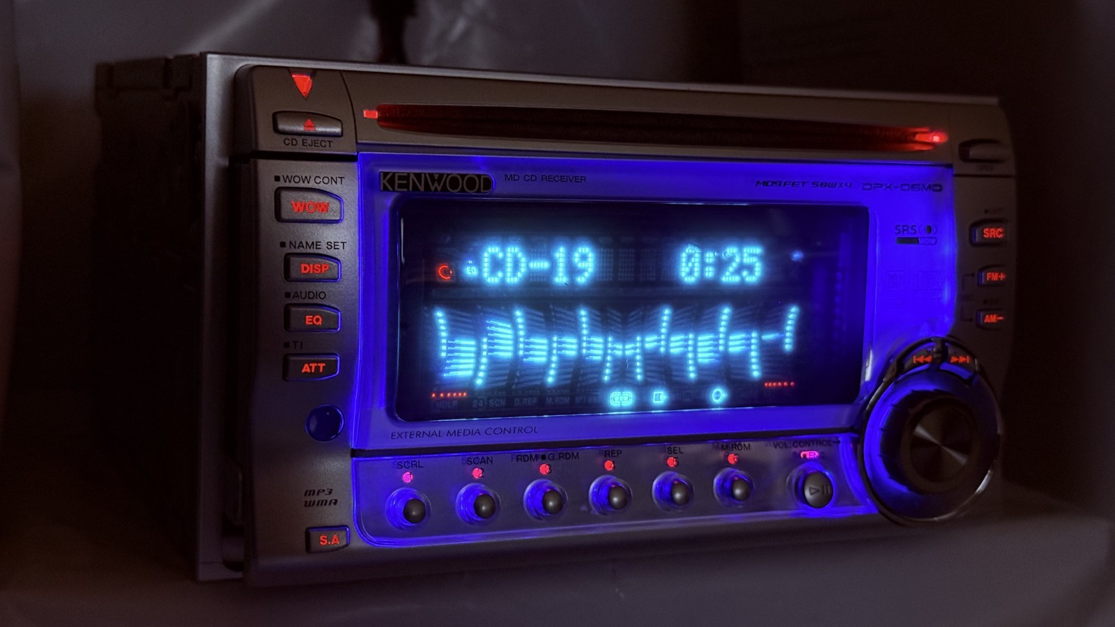 KENWOOD DPX-06MD 2DIN CD MD Player JDM w/ Bluetooth Unit Tested Japan Retro