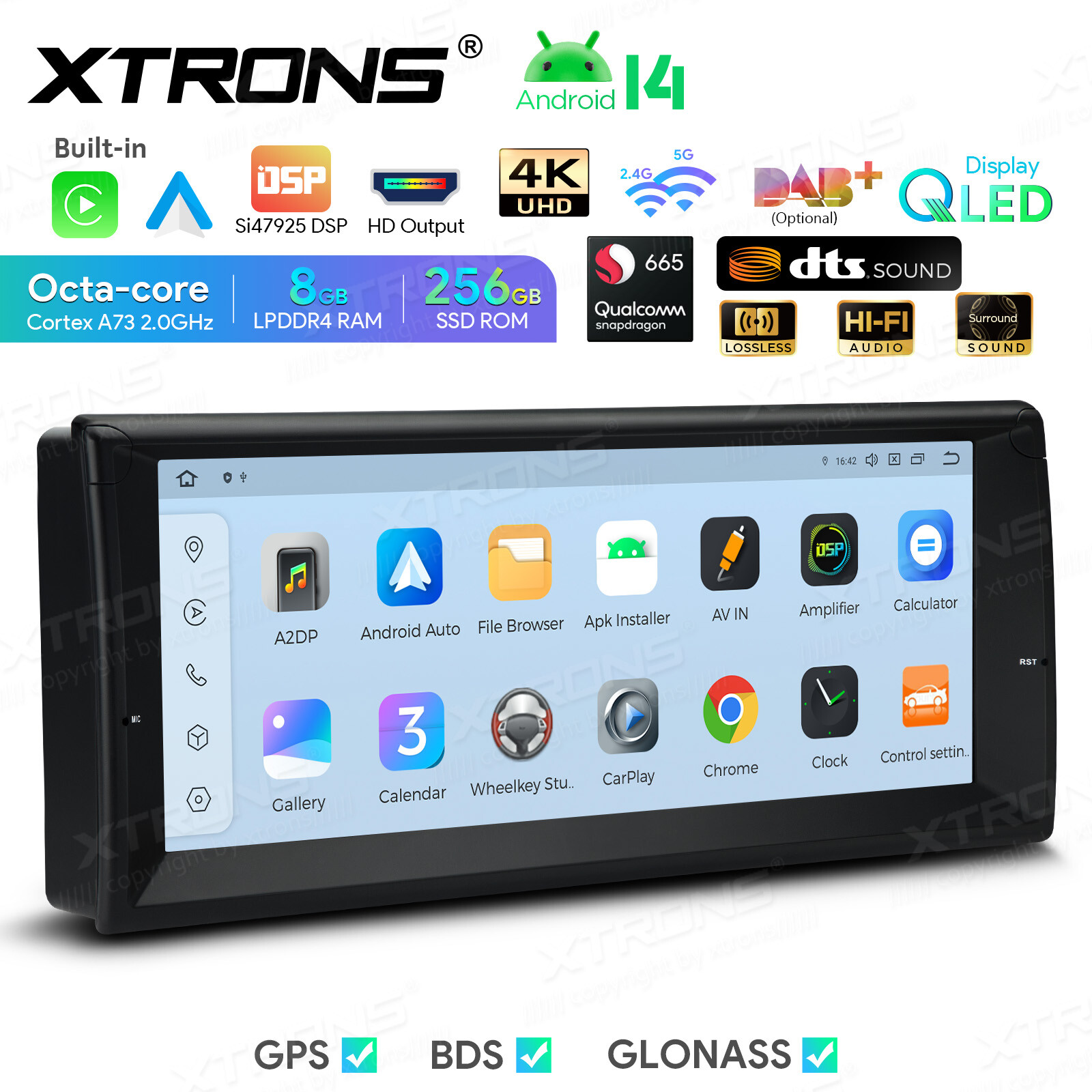 CAM+ For BMW E39 E38 QLED 10.25″ Android 12 8+128GB Car Play GPS Stereo Radio 4G