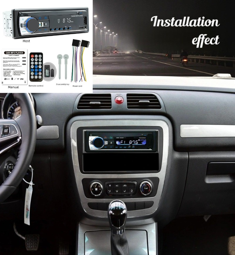 One Din MP3 Player Car Radio Stereo Audio in-Dash FM Aux Receiver USB Bluetooth