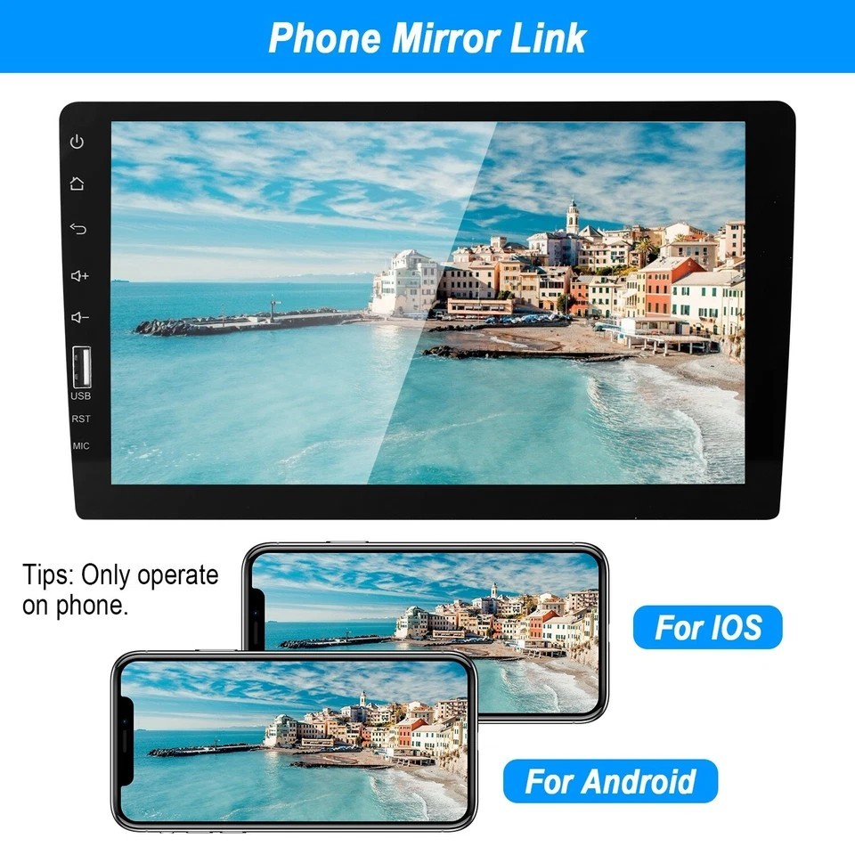 9in Car MP5 Stereo Player Touch Screen 1080P Wireless Car Radio FM USB AUX Back