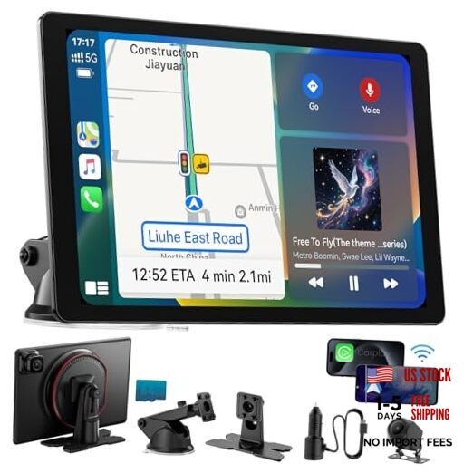 11″ Extra Large Wireless Apple CarPlay Screen for Car – Ultra-Slim 0.16 Inch