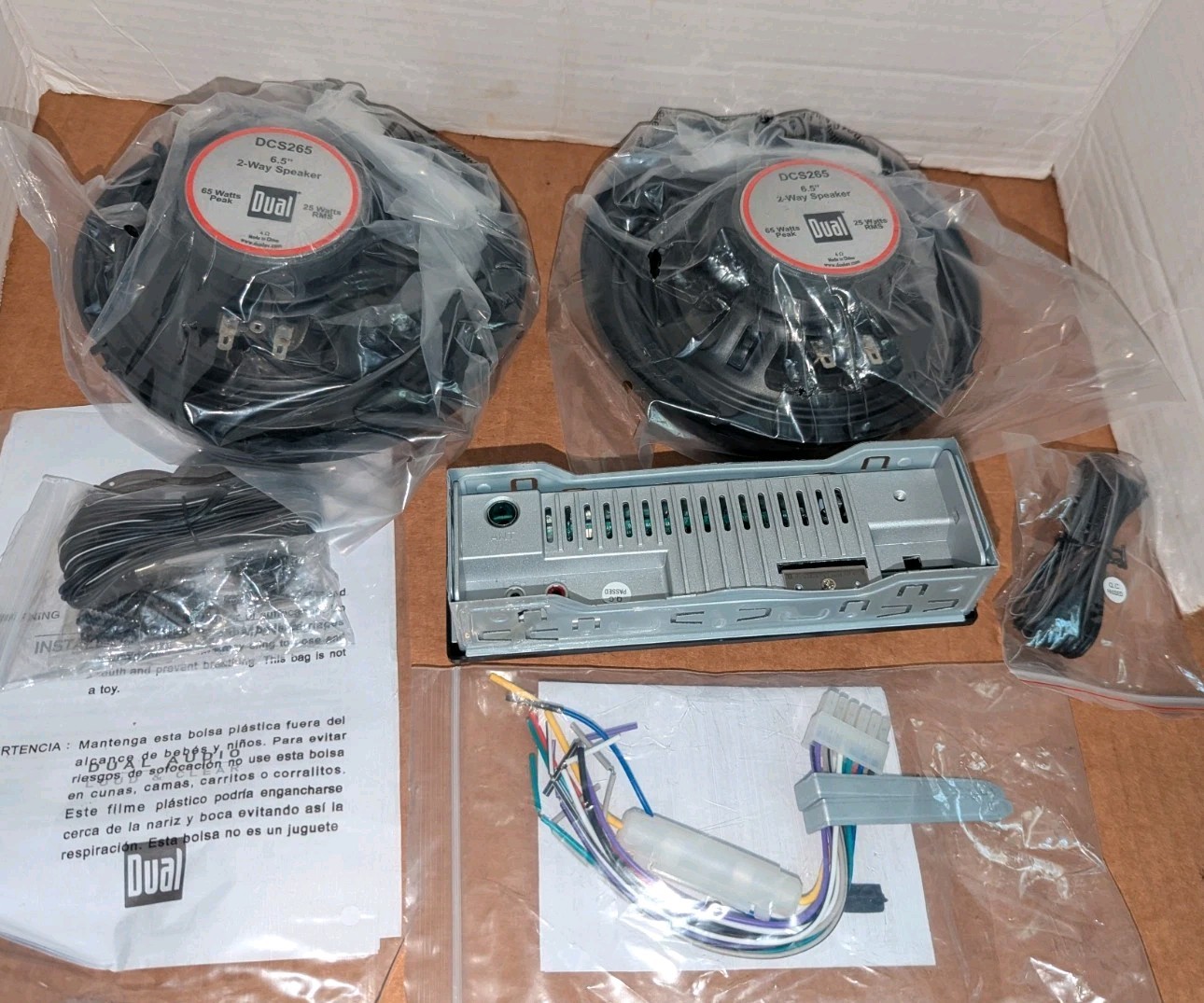 Dual XDM17BT Car Stereo Single DIN with USB &DCS265 6.5 Inch 2 Way Speakers