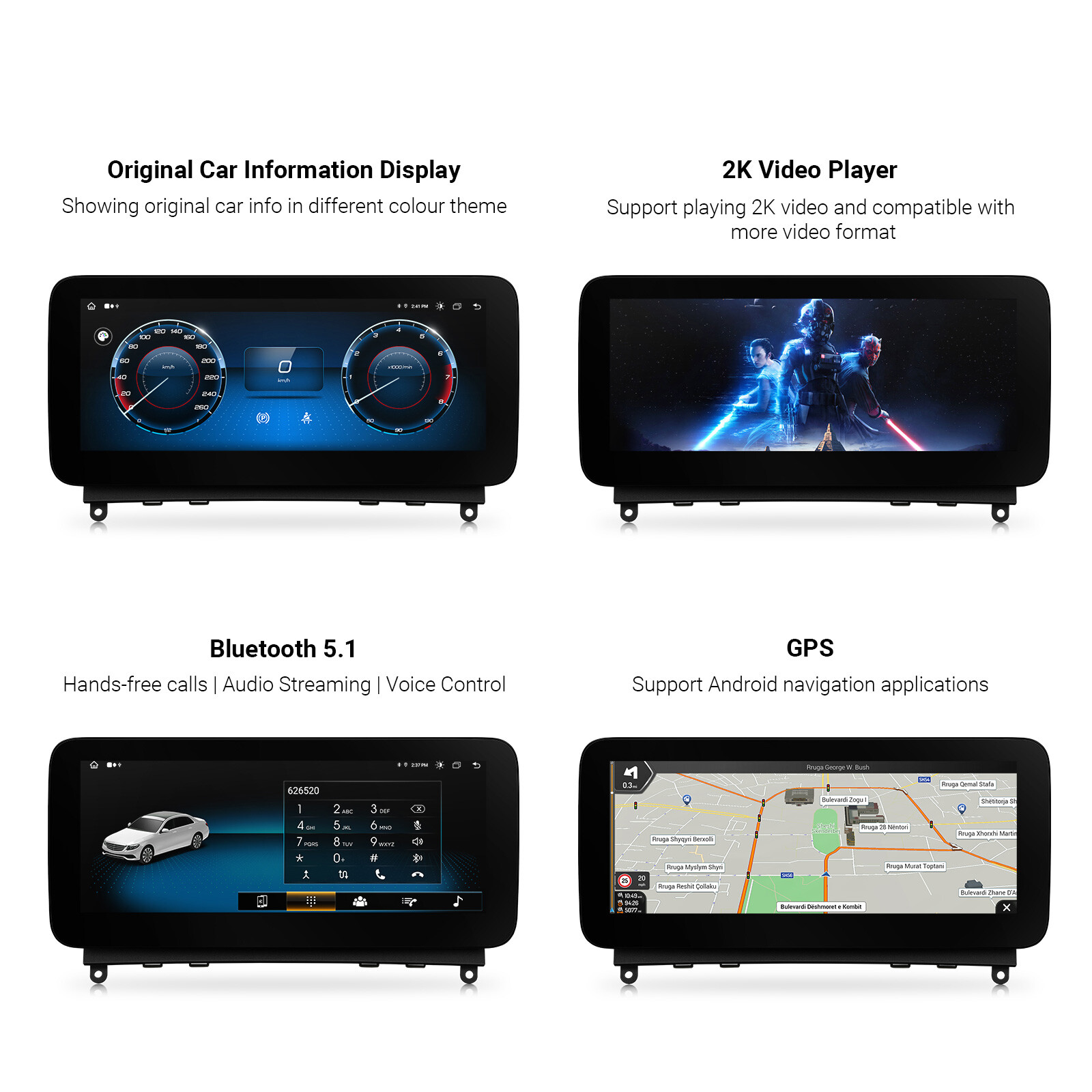 Android 13 8-Core 8+128G Car Play 4G GPS Stereo For Mercedes-Benz C-W204 2007-10