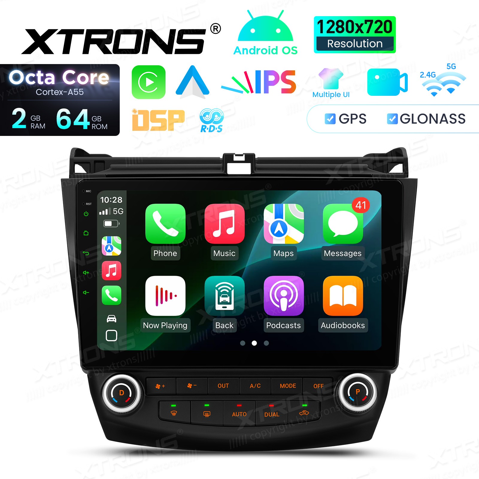 For Honda Accord 2003-2007 CarPlay Android 14 Car Stereo Radio GPS IPS WIFI 64G
