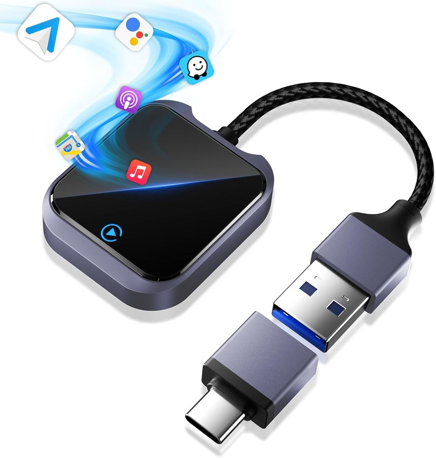 Wireless CarPlay Adapter For iOS Android Wireless Carplay Dongle,Plug Play WiFi