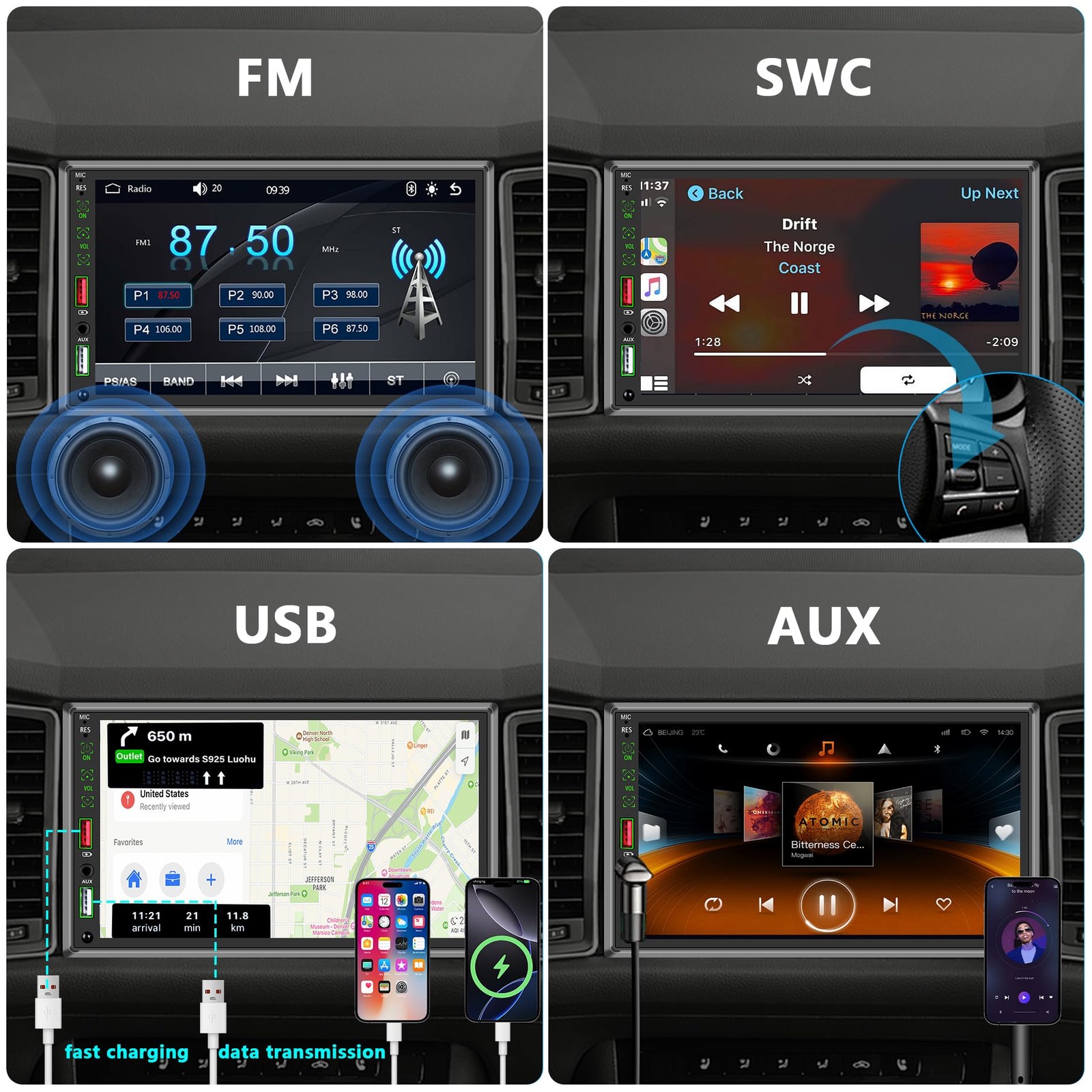 Single Din Touchscreen Radio,Single Din Car Stereo with 7” Touchscreen,Car R…
