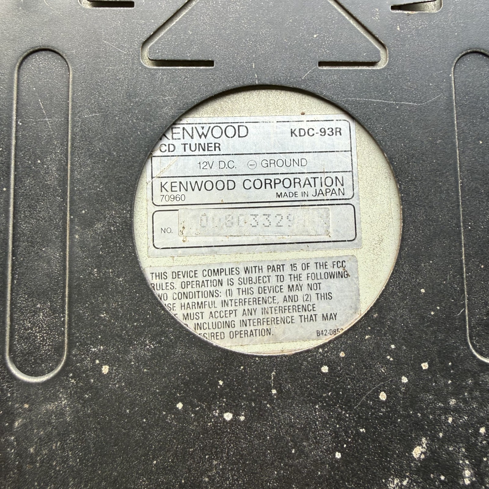 Kenwood KDC-93R Black Wired Compact AM/FM Radio In-Dash Digital CD Player