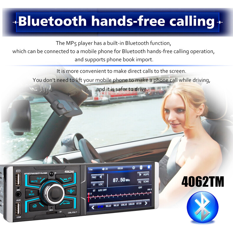 4.1 inch Touch screen FM Radio Bluetooth RM USB/TF card MP5 Car Player AUX input