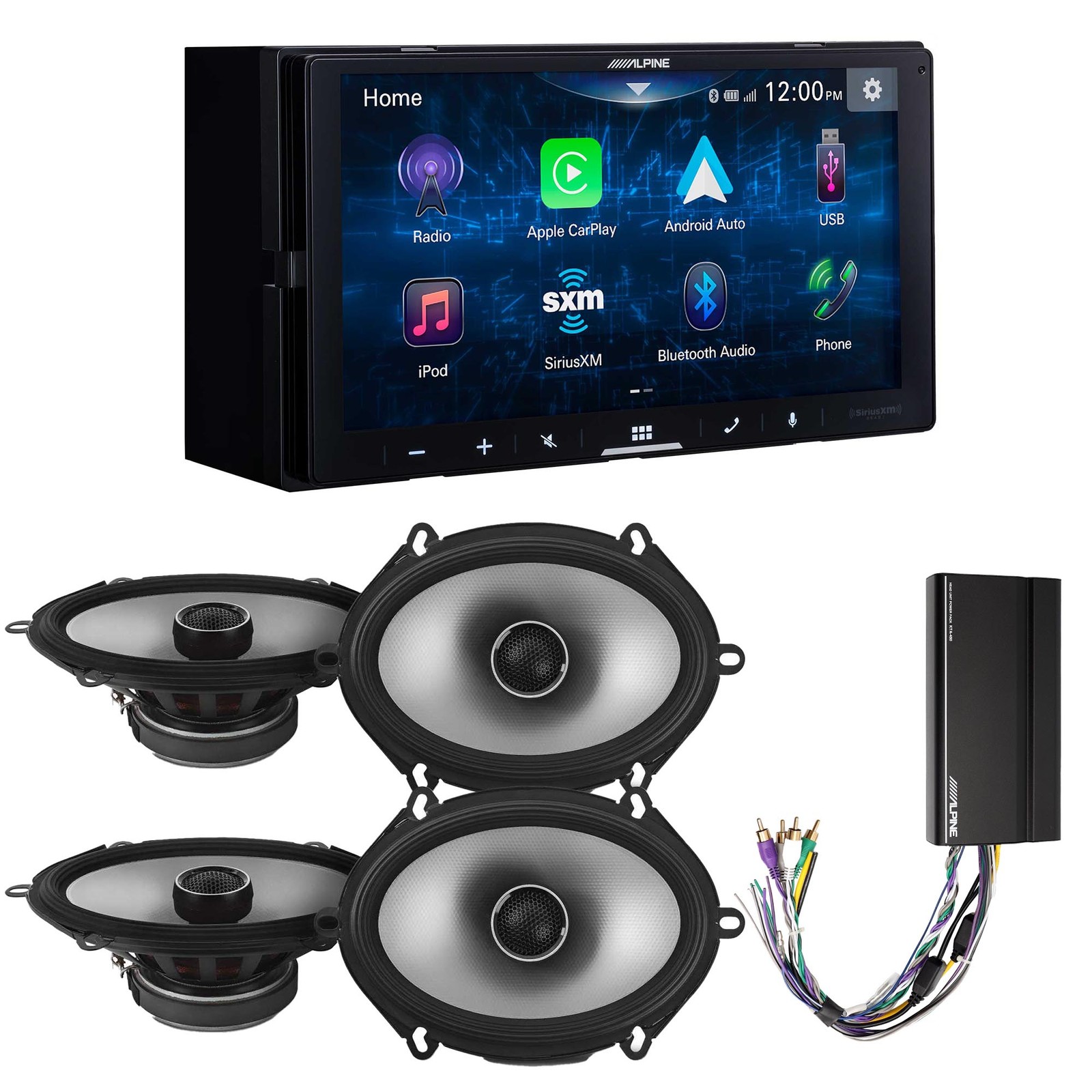 Alpine iLX-W670 Receiver & 2 Pairs S2-S68 Speakers w/ Power Pack