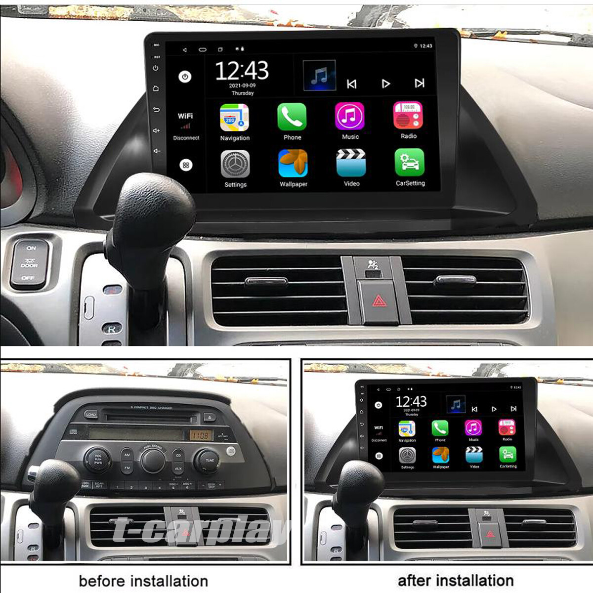 1280*800P Screen For Honda Odyssey 2005-2010 Android Stereo Radio Navi GPS Navi