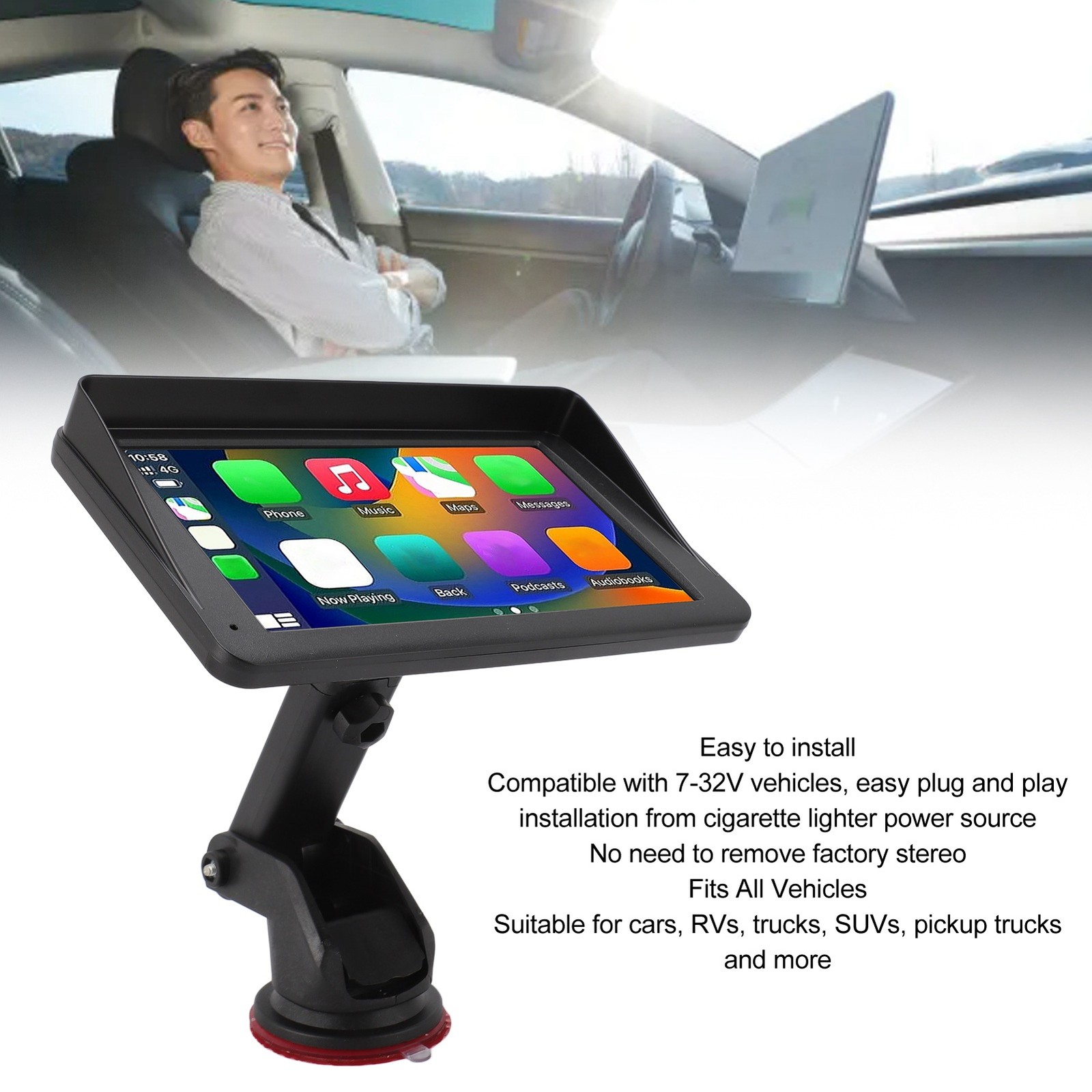 Car Stereo 7 Inch HD Touch Screen Portable Car Stereo For Mirror Link With Voice