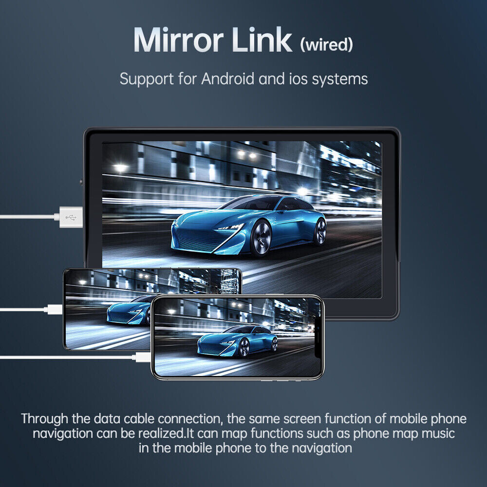 Universal 7″ Touch Screen Car Radio Apple CarPlay Android Auto Portable Stereo