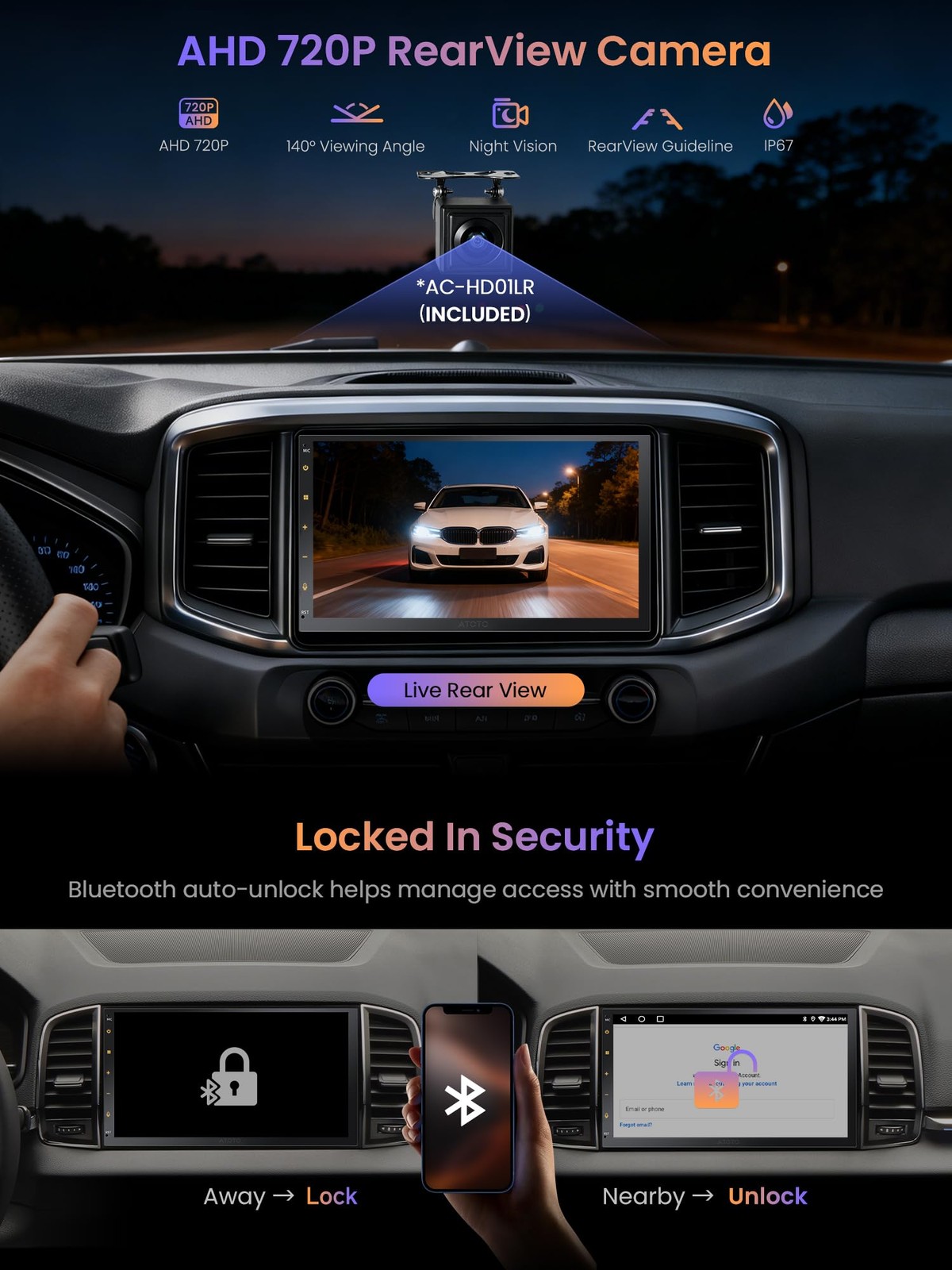ATOTOZONE A5L Android Double DIN Car Stereo 7 Inch Wireless CarPlay & Wireles…