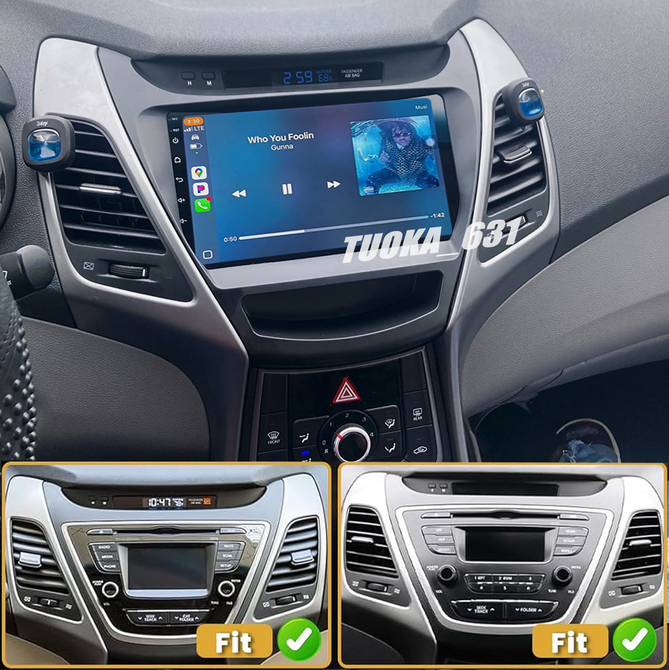 Car Radio Carplay FM RDS Android Auto Back Camera For 2014-2016 Hyundai Elantra