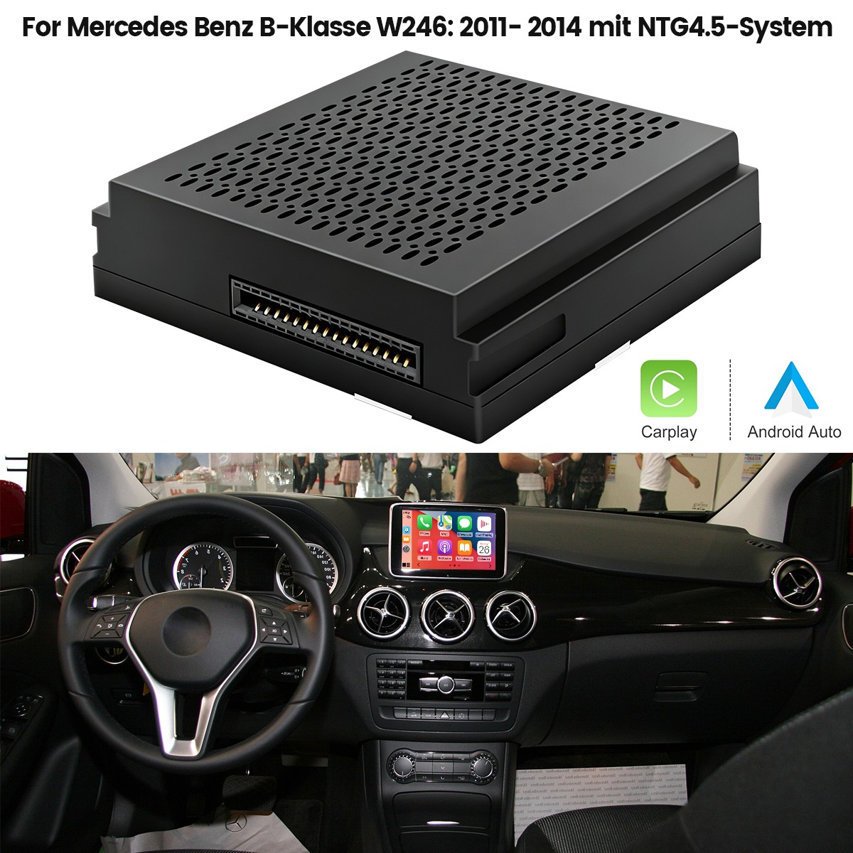Wireless Carplay Android Auto GPS Navi Dock For Benz A B C CLA GLA NTG4.5Becker