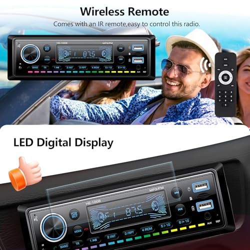 Single Din Car Stereo Radio Hands-Free Bluetooth,Car Audio Receivers with