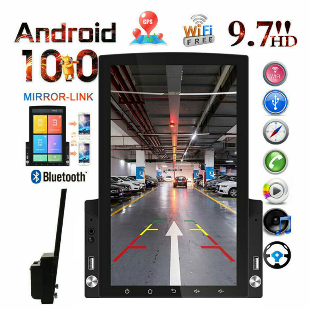 Android 10.1 HD Vertical Screen Car Radio WIFI GPS Navi Stereo Head Unit 10.1”
