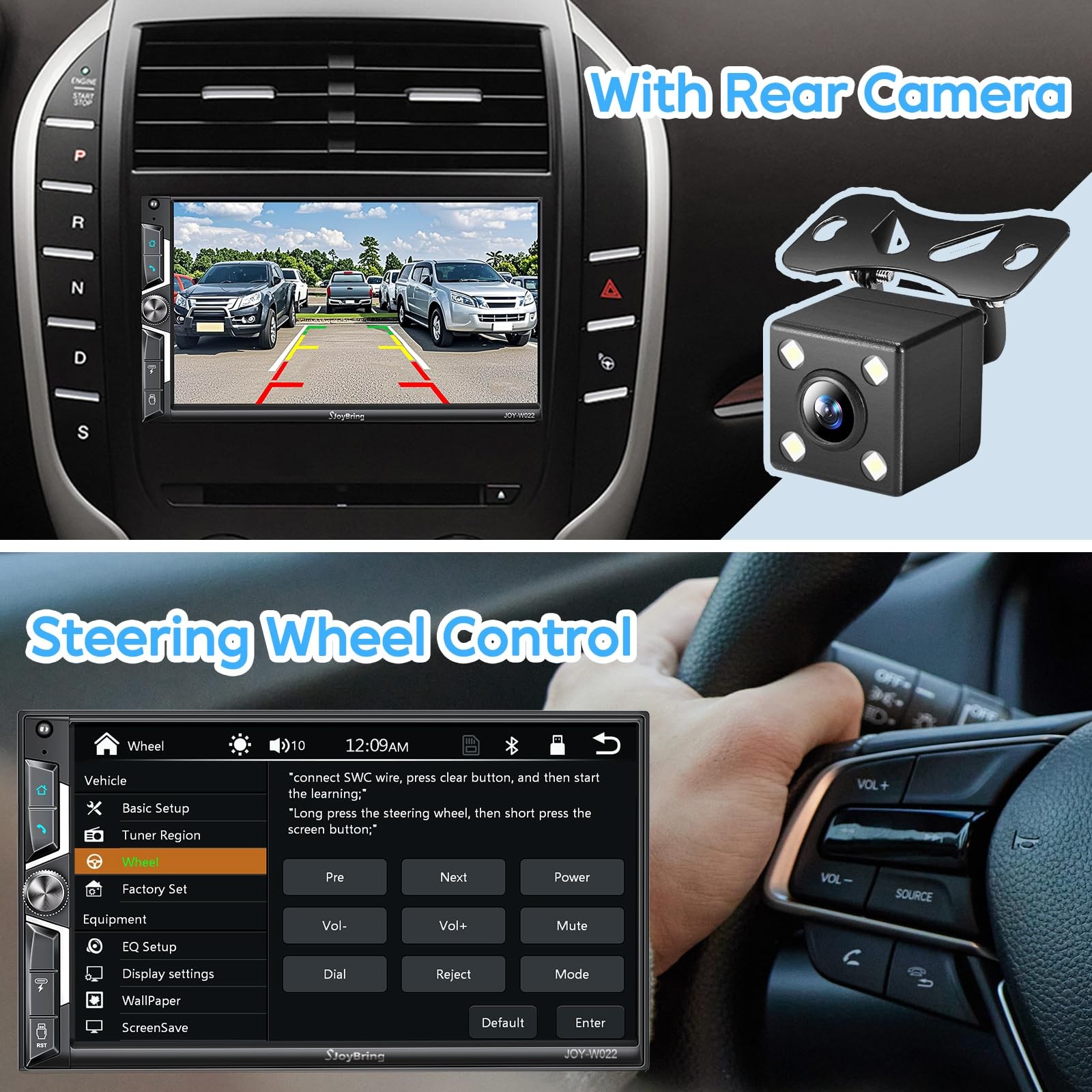 7″ QLED Double Din Car Stereo – Wireless Apple CarPlay & Android Auto, 240W 4…