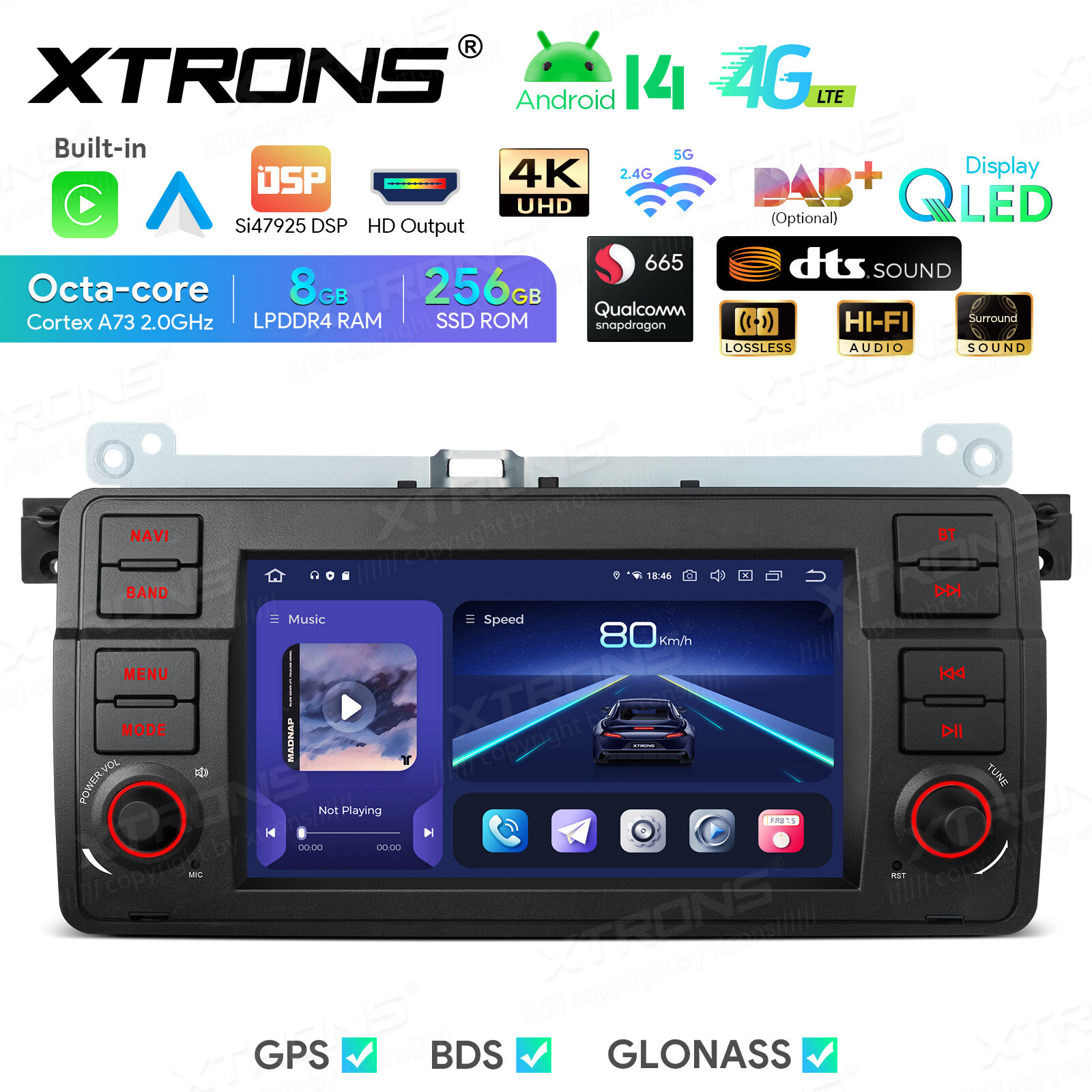 128G For BMW E46 M3 7″ Android 12 GPS Navigator Car Radio DVD Player Navi Stereo