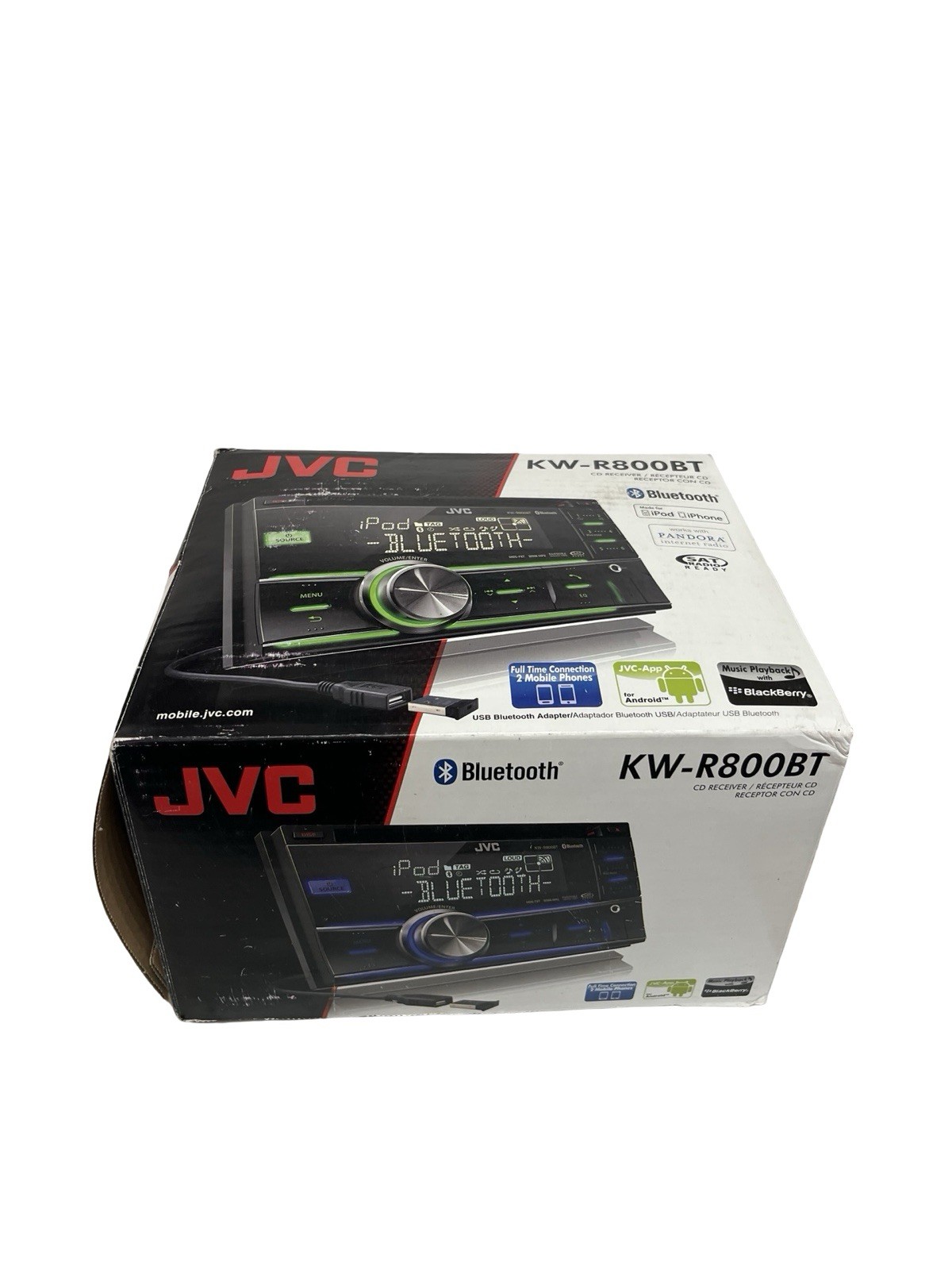 JVC KW-R800BT Double DIN CD Receiver Bluetooth USB Car Stereo New Open Box