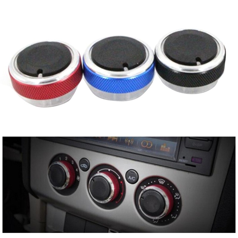 3pcs Air Conditioning Switch Knob Climate Control Button Aluminum For