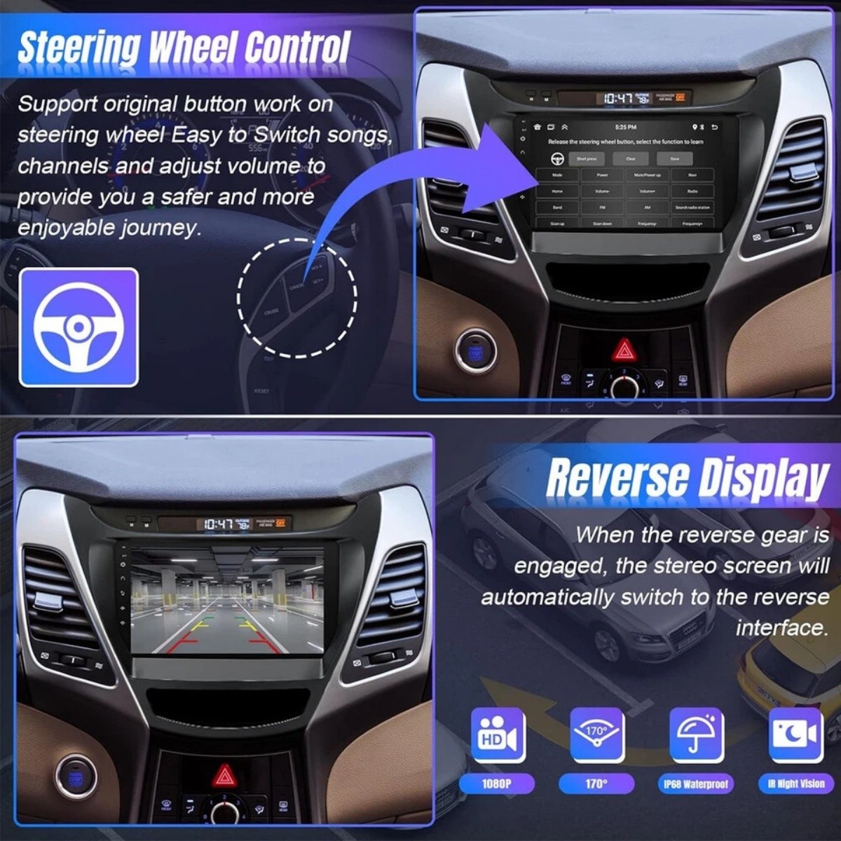 8+256G Car Stereo Radio For Hyundai Elantra 2012-2016 GPS Android 15 Carplay