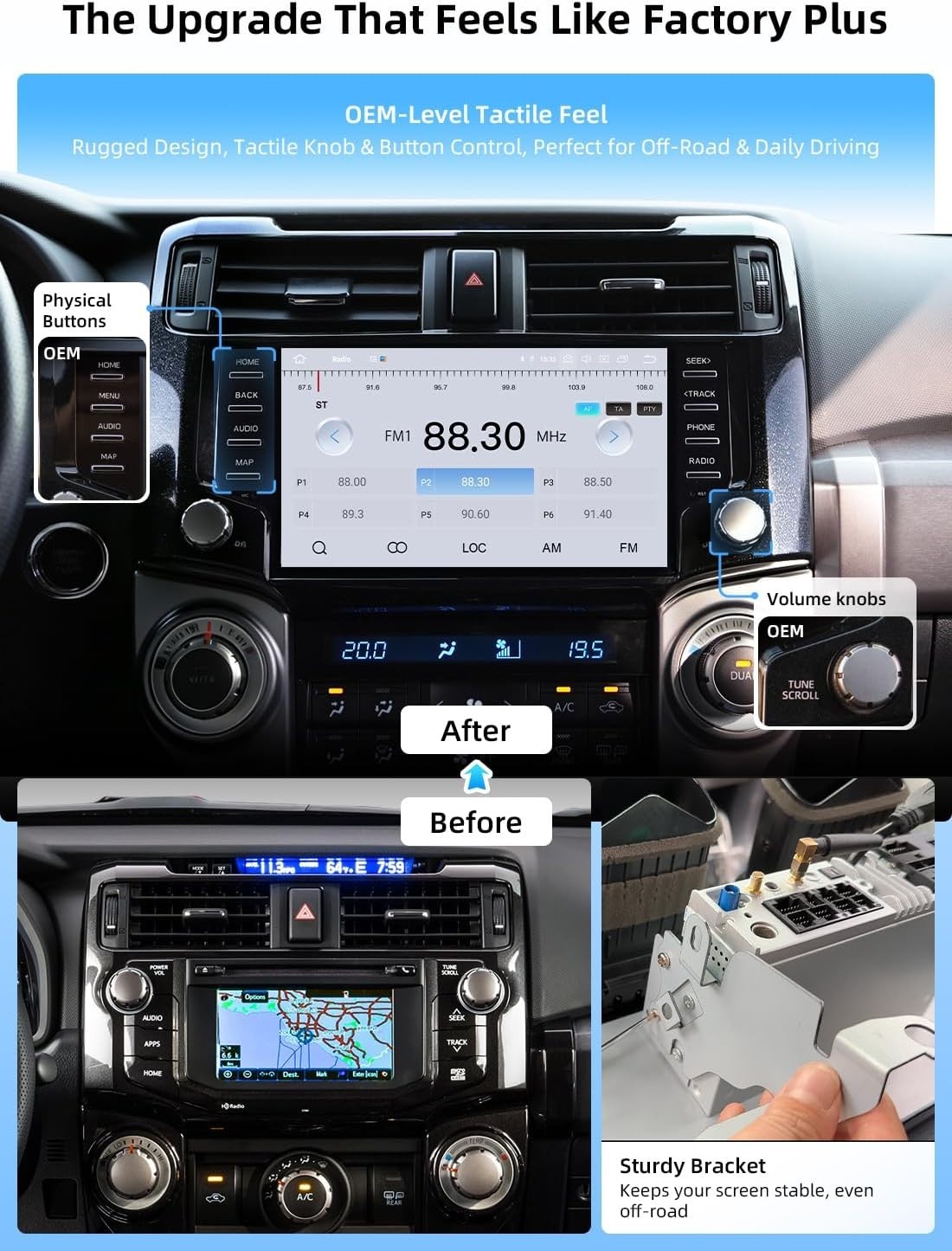 Dasaita 9″ Car Radio for Toyota 4Runner 2010-2023 BT WiFi CarPlay GPS DTS 256GB