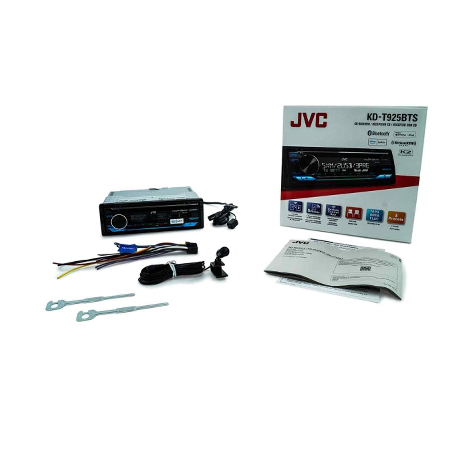 JVC KD-T920BTS Single DIN AM/FM Radio USB Bluetooth CD Player Car Receiver