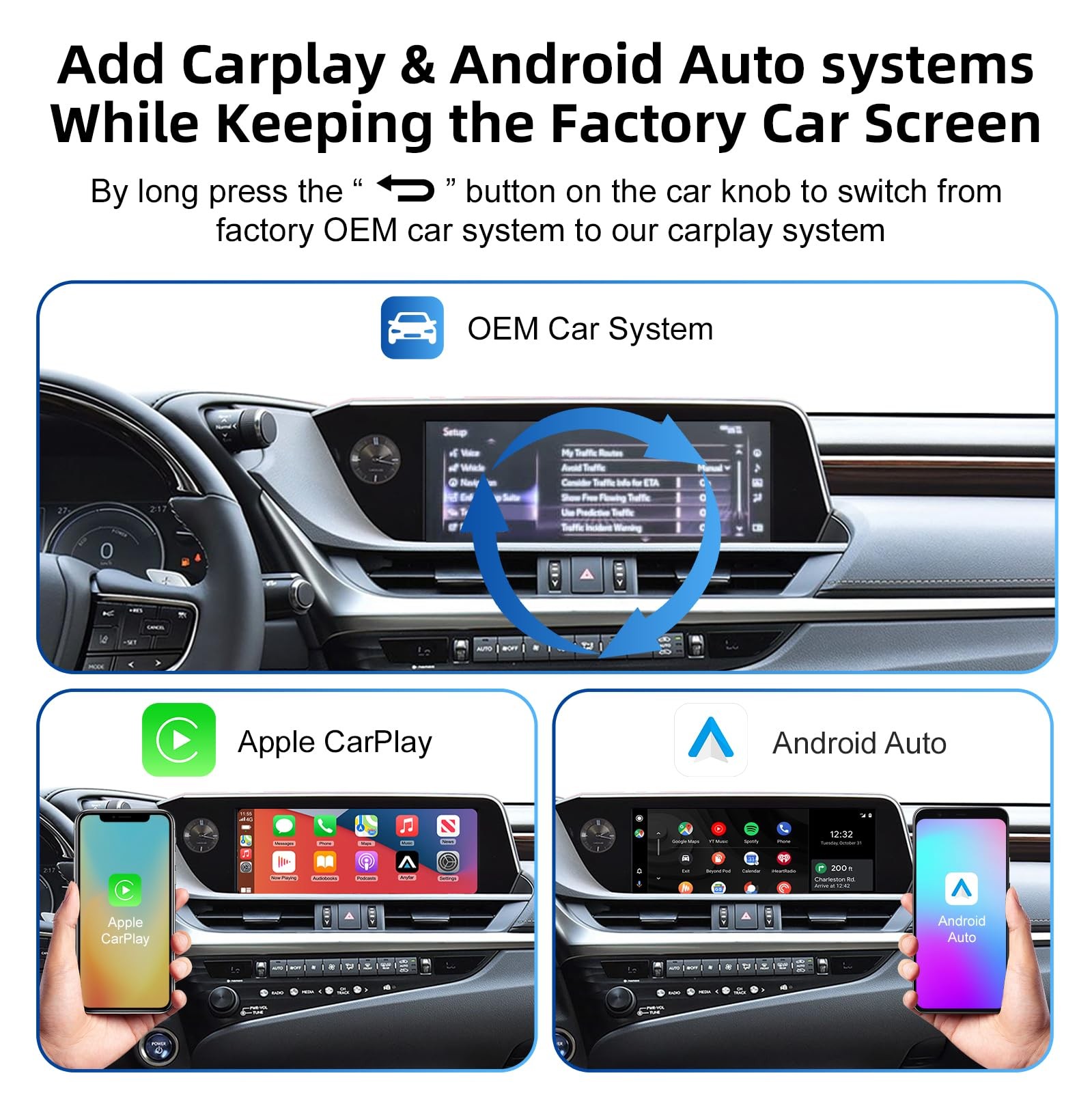 ANYFAR Decoder Adapter Kit for Lexus 2018-2021 | Wireless CarPlay/Android Auto