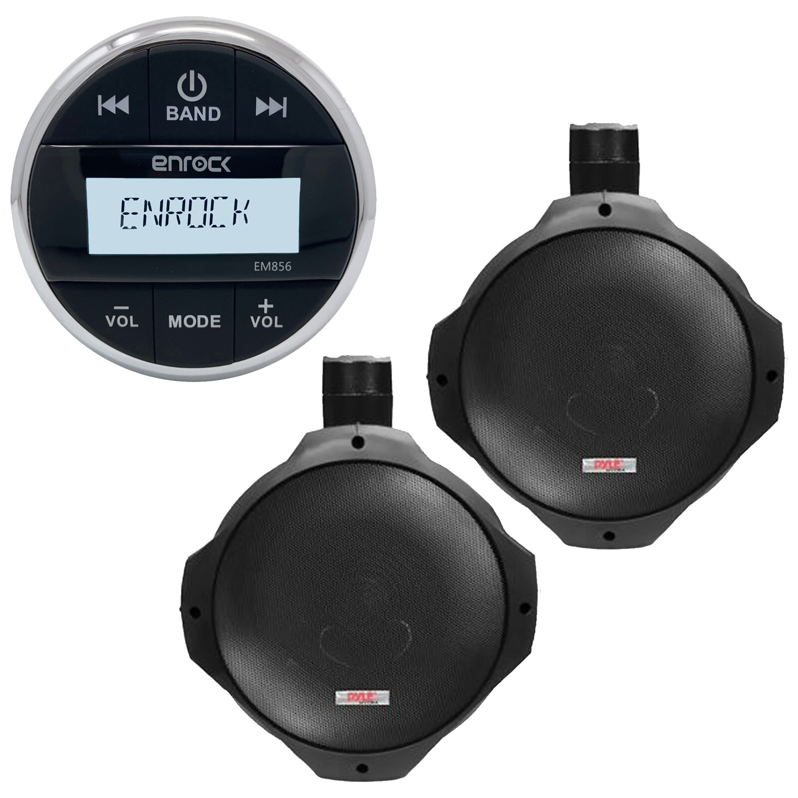 Enrock Bluetooth Marine Media Receiver, 8″ Wakeboard Tower Speakers Black