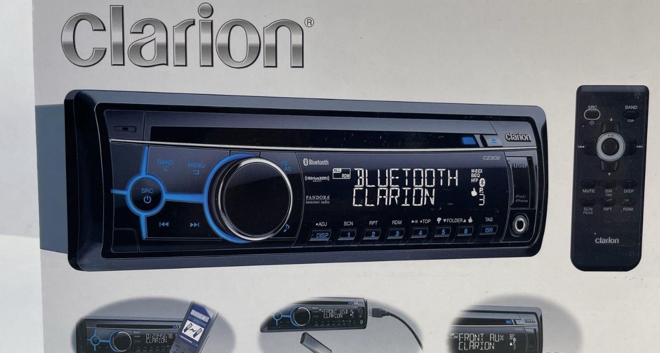 New Clarion CZ302 CD Bluetooth MP3 USB Sirius Pandora Radio Player USB Aux