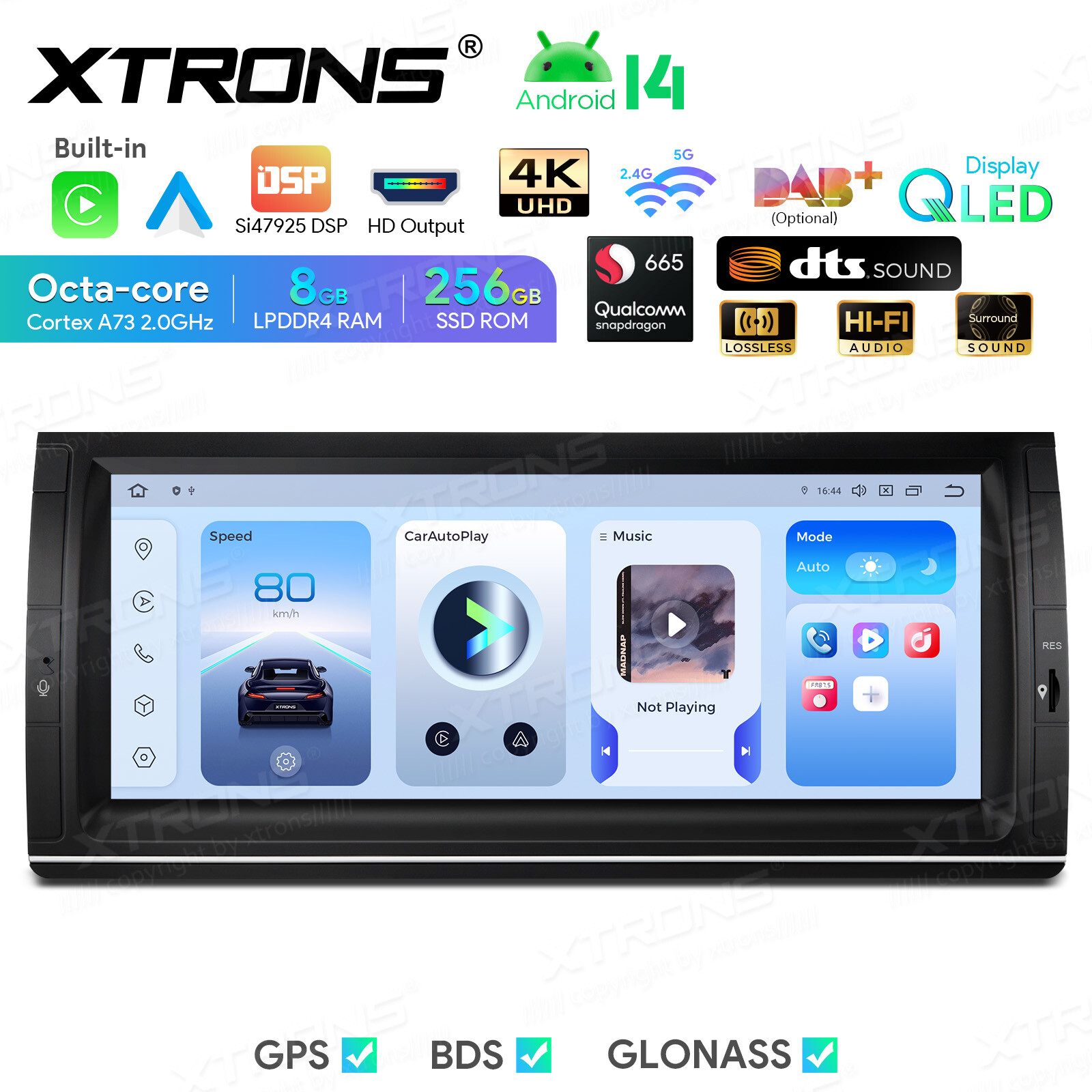 9″ QLED For BMW X5 E53 Android Qualcomm 8Core 256G Car Play GPS Radio Stereo Nav