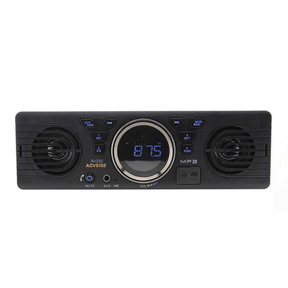 Single 1 Din FM Bluetooth Car Stereo Radio Head Unit Built-in Speakers In-Dash
