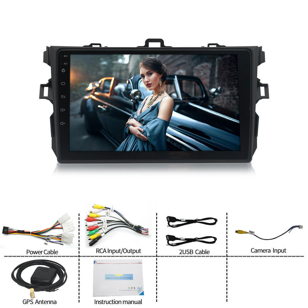 Apple Carplay Android15 Car Stereo GPS Radio Camera For Toyota Corolla 2009-2013