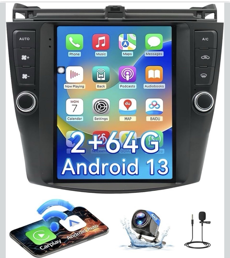 🔥9.7″ Car Stereo Radio Carplay-Honda Accord 2003-2007 Android 13 GPS Nav WIFI