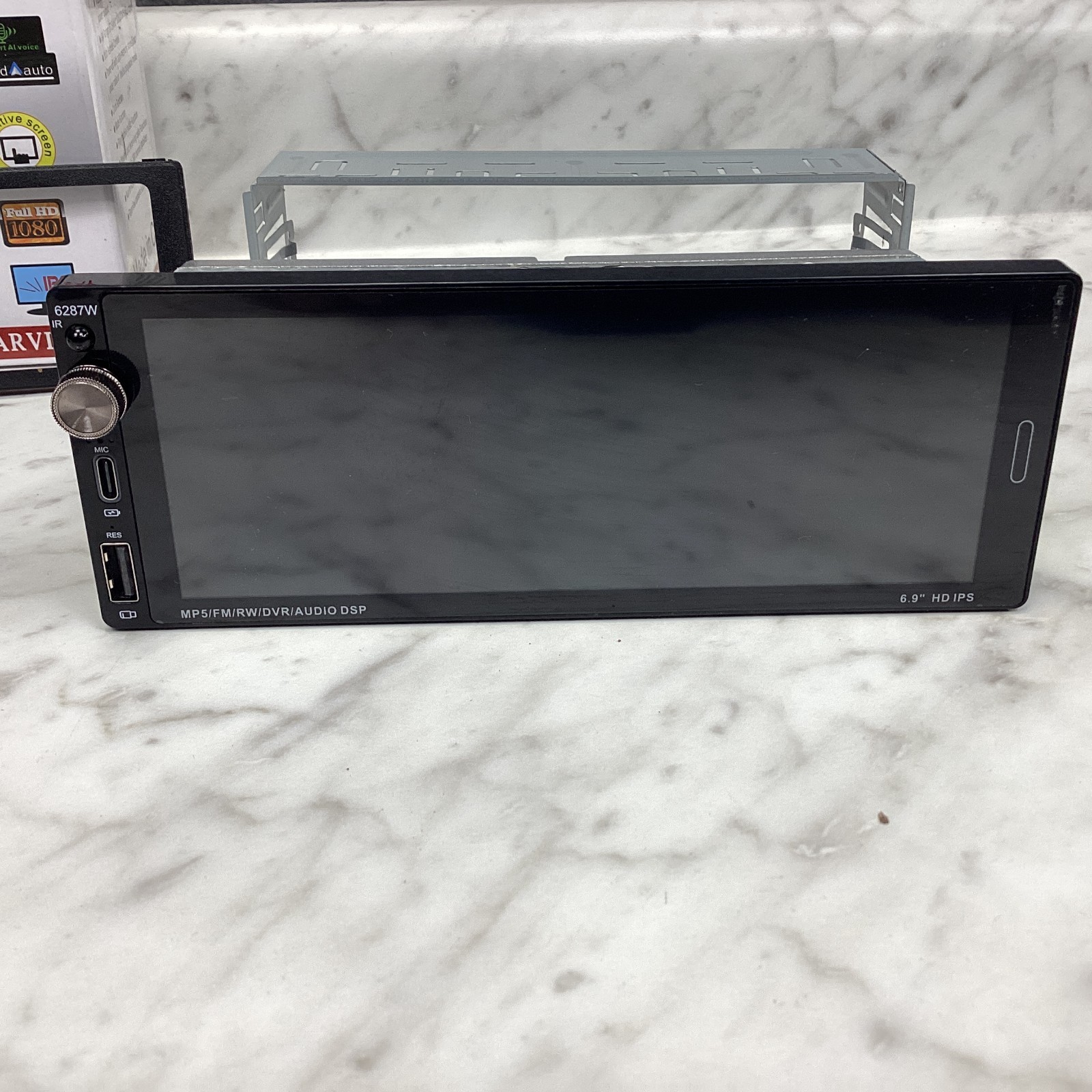 Single Din Car Radio Touchscreen (6.9″) Compatible with Apple CarPlay [Wireless]