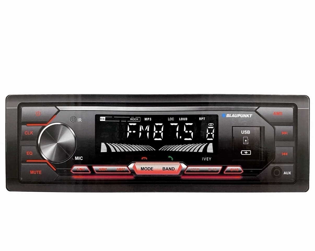 Blaupunkt IVEY Single DIN Car Stereo Bluetooth Receiver with USB Aux Input