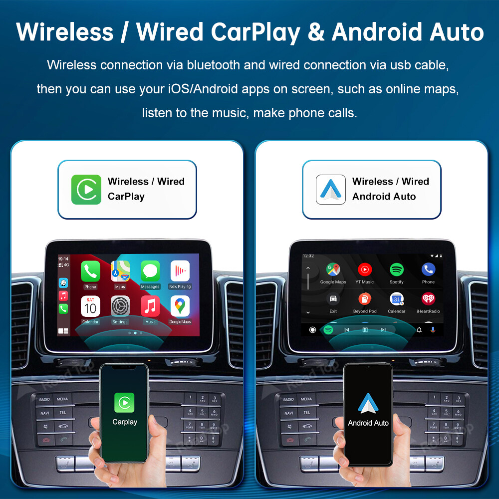 For Mercedes Benz GLE GLS Wireless CarPlay Android Auto Interface Car Stereo Kit