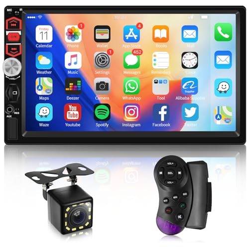 7-Inch Double Din Touch Screen Car Stereo with Bluetooth, FM Radio, Mirror Link