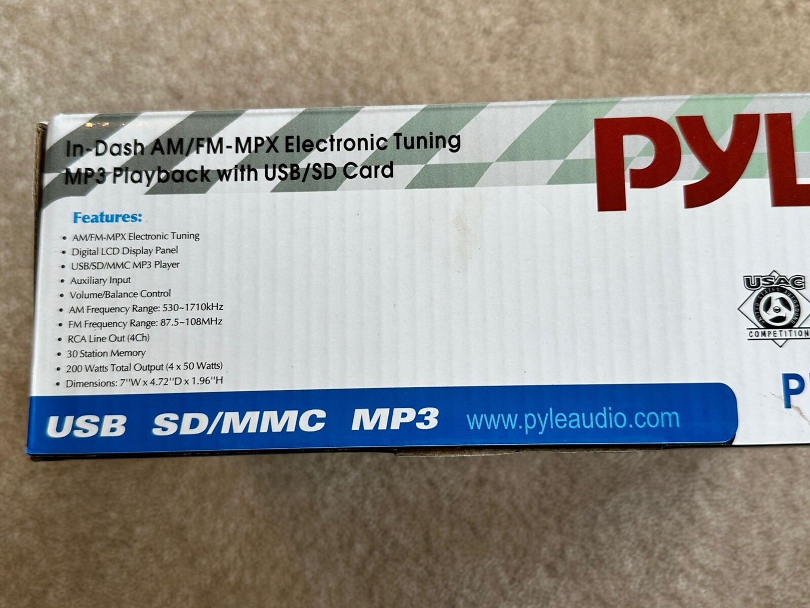 PYLE PLR16MUA In Dash AM/FM MPX Receiver MP3 Playback USB/SD Card New In Box NIB