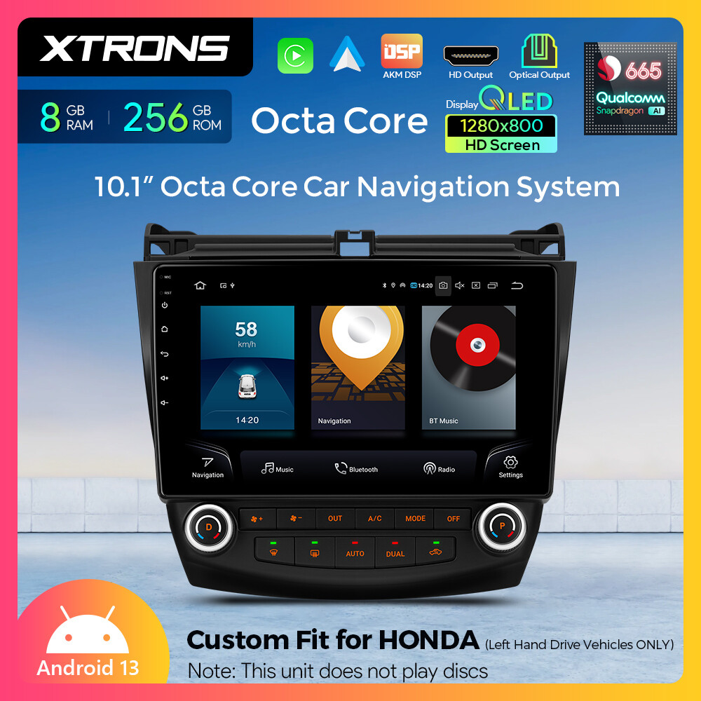 10.1″ QLED Android Car Stereo GPS 8Core 256GB 4G WiFi For Honda Accord