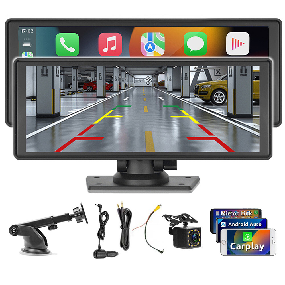 Portable Wireless Carplay 9.3″ Bluetooth Touch Screen Car Stereo FM Radio CAM
