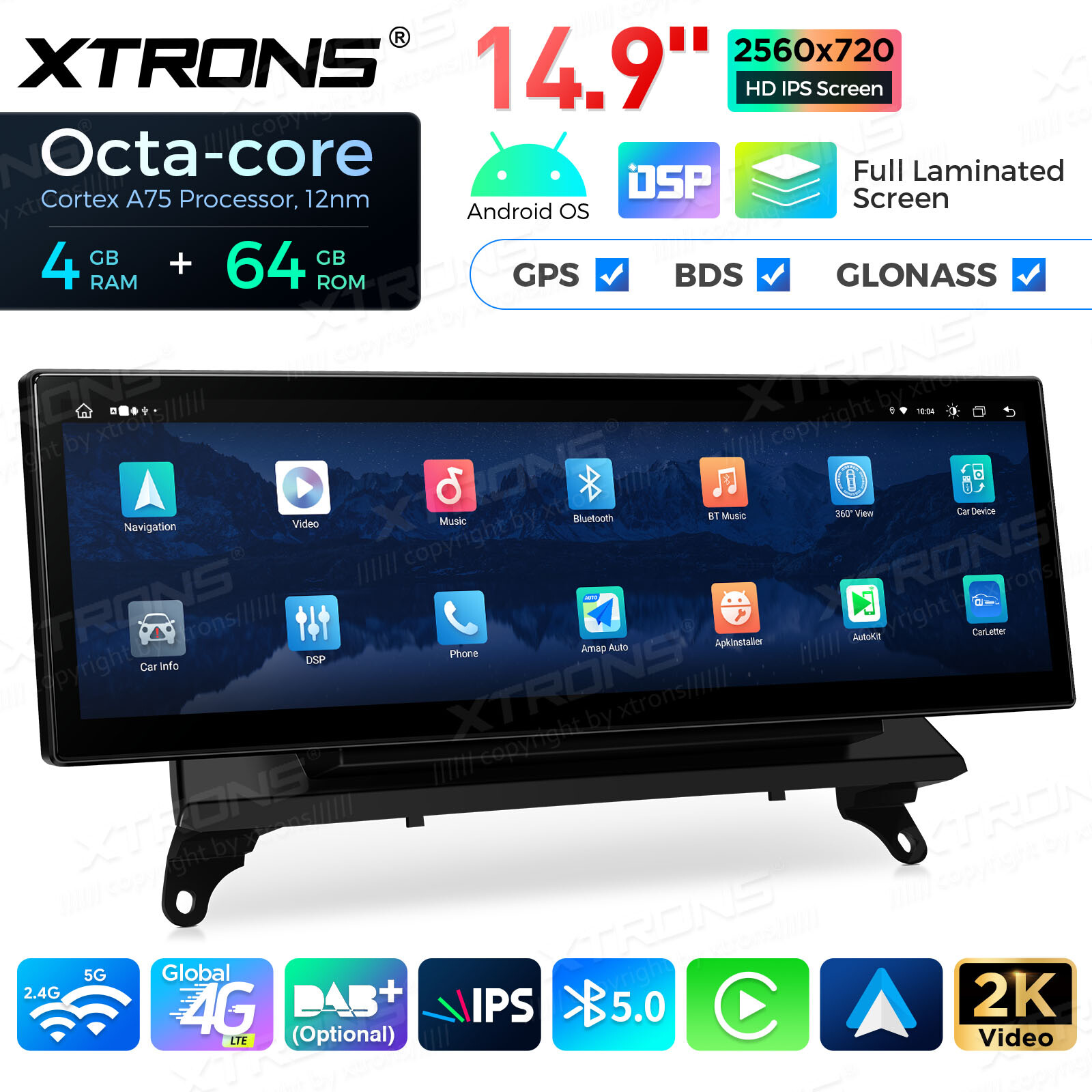 Android 14 Stereo for BMW X5 E70 X6 E71 14.9 inch Screen Wireless CarPlay 4G 64G
