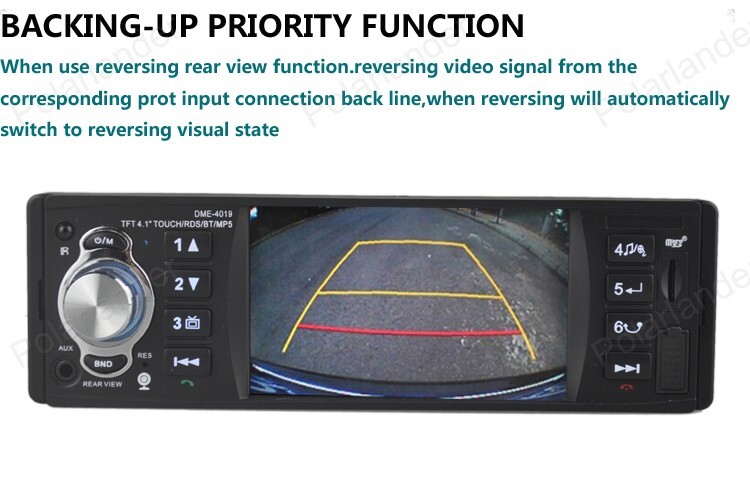 Single 1Din Car Radio MIrror Link FM MP5 RDS 4.1Inch Bluetooth Touch Screen