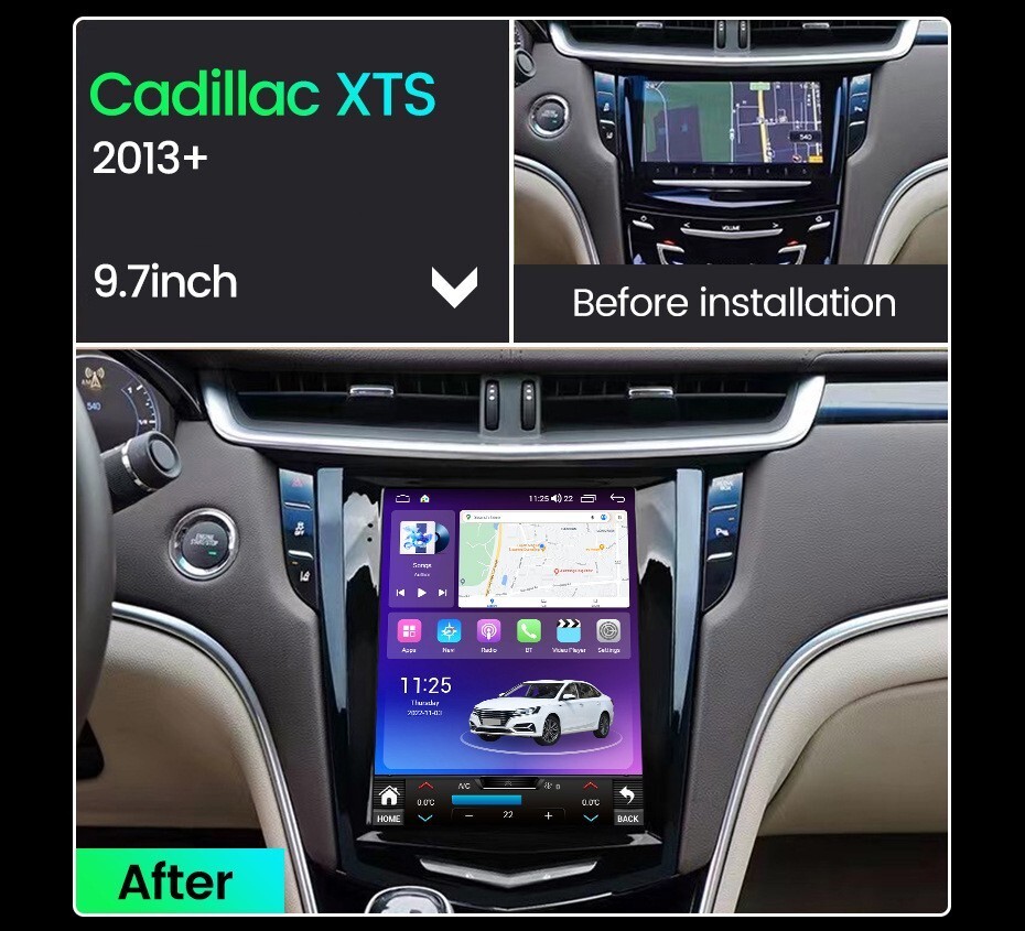 For Cadillac ATS SRX XTS CTS Android 13 Car Stereo Radio Carplay GPS Navigation